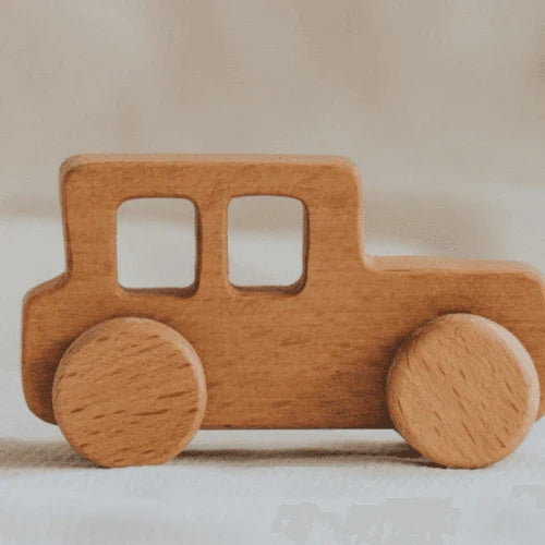 Wooden Toy Cars for Toddlers – 4-Piece Handmade Vehicle Set
